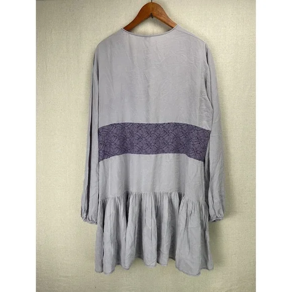 Topshop 100% Silk Lace Tunic Shift Dress UK Made‎ Sz 10 Romantic Layers - Picture 12 of 14